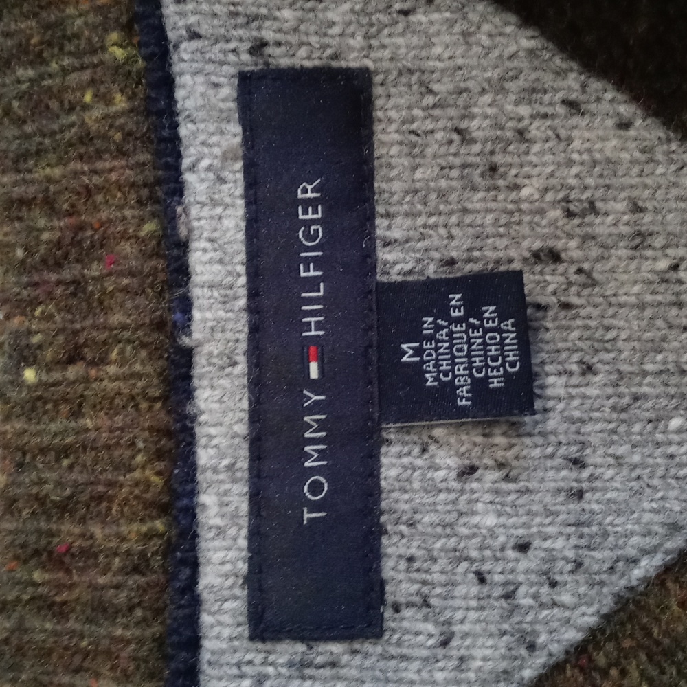 🖤VTG Tommy Hilfiger🖤 - Green/Multi Lambswool Blend Crewneck Sweater - Picture 3 of 10